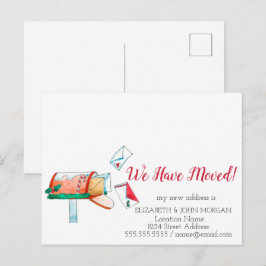 水の色のメールボックスのクリスマス移動 案内ポストカード