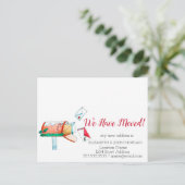 水の色のメールボックスのクリスマス移動 案内ポストカード (スタンド正面)