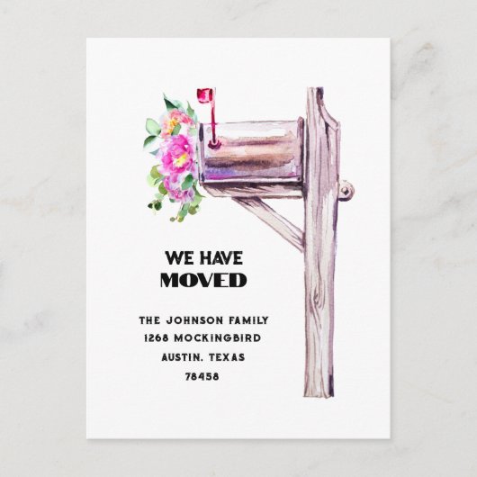 水の色のメールボックス我々は発表を移動 ポストカード (正面)