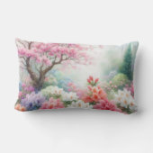 水の色のモノグラム名パステルの花Th ランバークッション (裏面)