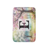 水の色のモノグラム名花パステル バスマット (正面縦)