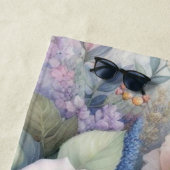 水の色のモノグラム名花パステル ビーチタオル (インサイチュ)