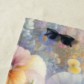 水の色のモノグラム名花パステル ビーチタオル (インサイチュ)