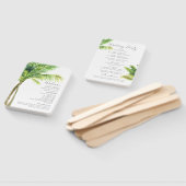 水の色のヤシの木ビーチ結婚式プログラム ハンドファン (組立なし)