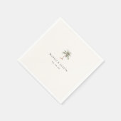 水の色のヤシの結婚木 スタンダードカクテルナプキン (角)