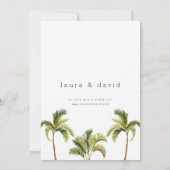 水の色のヤシの結婚木 招待状 (裏面)