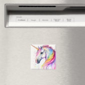 水の色のユニコーンとRianbow Mane マグネット (インサイチュ (食洗機))