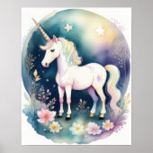 水の色のユニコーンソフトパステルIII ポスター (正面)