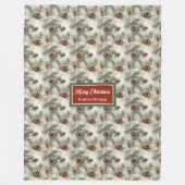 水の色のユニークニュートラルトーン松のコーン毛布 フリースブランケット (正面)