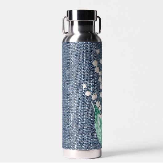水の色のユリの谷のブーケ ウォーターボトル (正面)