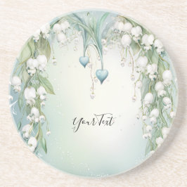 水の色のユリの谷の砂岩コースター コースター