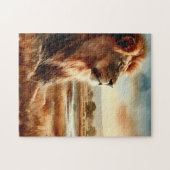 水の色のライオンのサバンナ ジグソーパズル (横)