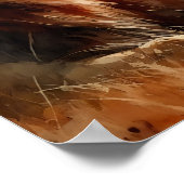 水の色のライオンのサバンナ ポスター (角)