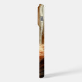 水の色のライオンのサバンナ iPhoneケース (左側面)