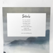 水の色のランドスケープ結婚インジゴ 三つ折り招待状 (内部最初)