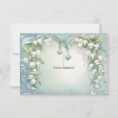 水の色のリリーの谷のサンキューカード サンキューカード (裏面)