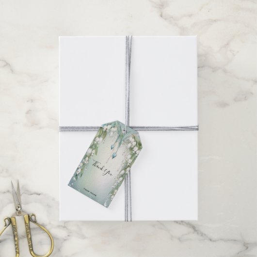 水の色のリリーオブザバレーギフトラベル ギフトタグ (より糸付き)