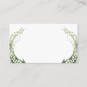 水の色のリリーオブザバレーブライダルウェディングパーティー エンクロージャーカード (裏面)