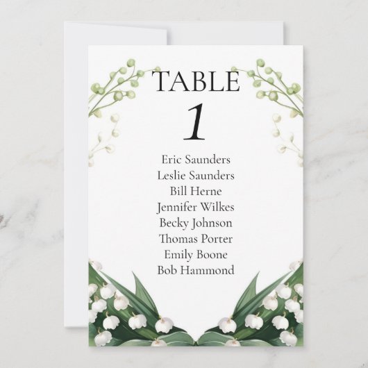 水の色のリリーオブザバレーブライダルウェディングパーティー シーズンカード (正面)