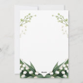 水の色のリリーオブザバレーブライダルウェディングパーティー シーズンカード (裏面)