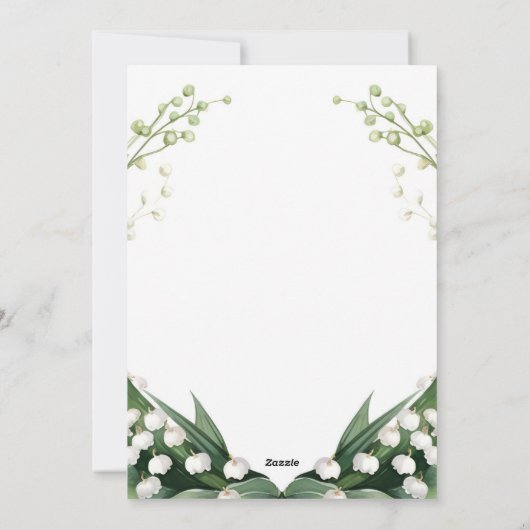 水の色のリリーオブザバレーブライダルウェディングパーティー シーズンカード (裏面)