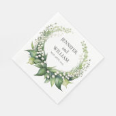 水の色のリリーオブザバレーブライダルウェディングパーティー スタンダードランチョンナプキン (角)