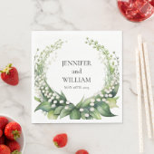 水の色のリリーオブザバレーブライダルウェディングパーティー スタンダードランチョンナプキン (インサイチュ)