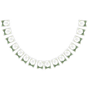 水の色のリリーオブザバレーブライダルウェディングパーティー バンティングフラッグ