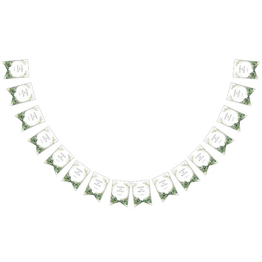 水の色のリリーオブザバレーブライダルウェディングパーティー バンティングフラッグ (全)