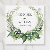 水の色のリリーオブザバレーブライダルウェディングパーティー フェイバータグ (裏面)