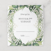 水の色のリリーオブザバレーブライダルウェディングパーティー プレイスカード (外部開封)