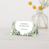 水の色のリリーオブザバレーブライダルウェディングパーティー プレイスカード (裏面)