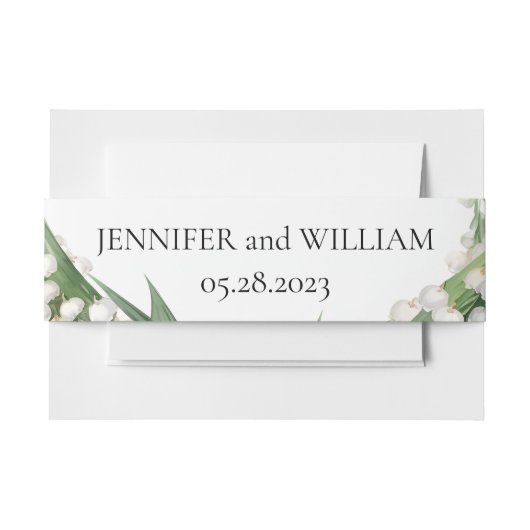 水の色のリリーオブザバレーブライダルウェディングパーティー 招待状ベリーバンド (正面例)