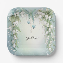 水の色のリリーオブザバレー紙プレート ペーパープレート