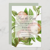 水の色のリンゴの枝は日付カードを保存 招待状 (正面/裏面)