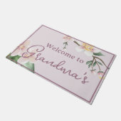 水の色のリンゴの花おばあちゃんへようこそ ドアマット (アングル)