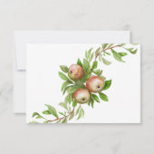 水の色のリンゴ結婚の応答w食事の選択 出欠カード (裏面)