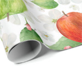 水の色のリンゴ。緑と赤の果実。ガーデン ラッピングペーパー (ロールコーナー)