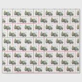 水の色のレトログリーントラックスノーフレーク ラッピングペーパー (フラット)