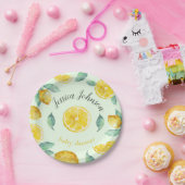 水の色のレモンのカスタマイズ ペーパープレート (パーティー)