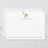 水の色のレモンの家族のアドレス ノートカード (正面)