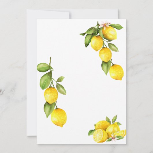 水の色のレモンは幸せにパーティー 招待状 (裏面)