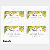 水の色のレモン感謝していは、ビジネス情報 長方形シール (シート)