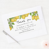 水の色のレモン感謝していは、ビジネス情報 長方形シール (封筒)