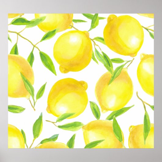 水の色のレモン離れと：パターン。 ポスター (正面)