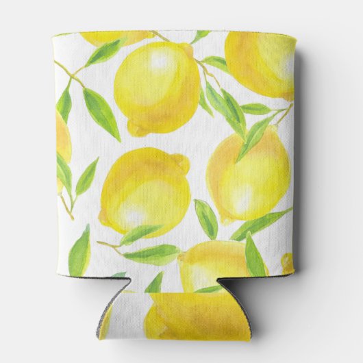 水の色のレモン離れと：パターン。 缶クーラー (裏面)