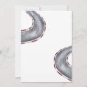 水の色のレースカー赤ちゃんシャワー 招待状 (裏面)