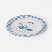 水の色のレースカー1st誕生日 ペーパープレート (アングル)