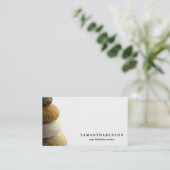 水の色のロエレガントゴ禅ヨガ癒しの健康 名刺 (スタンド正面)