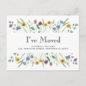 水の色のワイルドフラワーを移動した 案内ポストカード (正面)